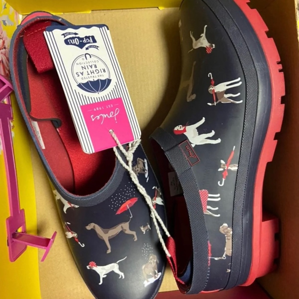 Brand new with box without box cover joules women 10 dog design rain boot shoes